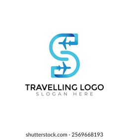 Travel  Creative vector templates abstract typography colorful S letter logo design