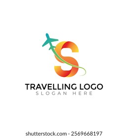 Travel  Creative vector templates abstract typography colorful S letter logo design