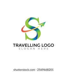 Travel  Creative vector templates abstract typography colorful S letter logo design