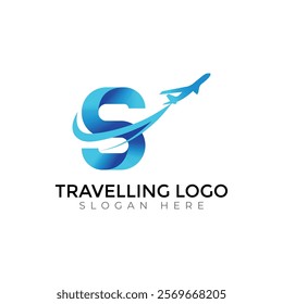 Travel  Creative vector templates abstract typography colorful S letter logo design