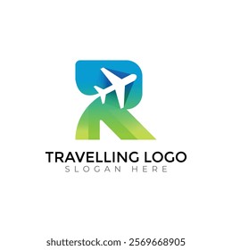 Travel  Creative vector templates abstract typography colorful R letter logo design