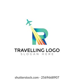 Travel  Creative vector templates abstract typography colorful R letter logo design