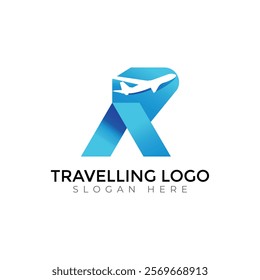 Travel  Creative vector templates abstract typography colorful R letter logo design