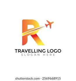 Travel  Creative vector templates abstract typography colorful R letter logo design