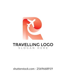 Travel  Creative vector templates abstract typography colorful R letter logo design