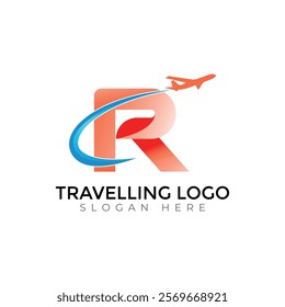 Travel  Creative vector templates abstract typography colorful R letter logo design