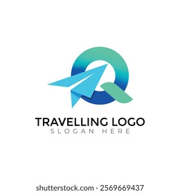 Travel  Creative vector templates abstract typography colorful Q letter logo design