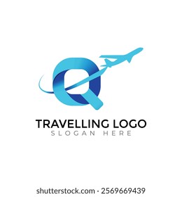 Travel  Creative vector templates abstract typography colorful Q letter logo design