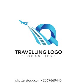 Travel  Creative vector templates abstract typography colorful Q letter logo design