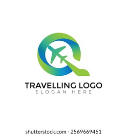 Travel  Creative vector templates abstract typography colorful Q letter logo design