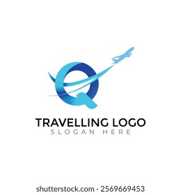 Travel  Creative vector templates abstract typography colorful Q letter logo design