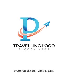 Travel  Creative vector templates abstract typography colorful P letter logo design