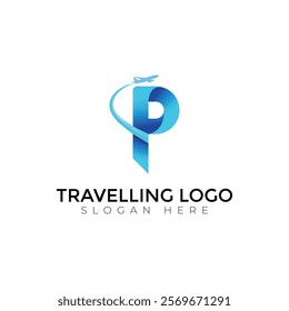 Travel  Creative vector templates abstract typography colorful P letter logo design