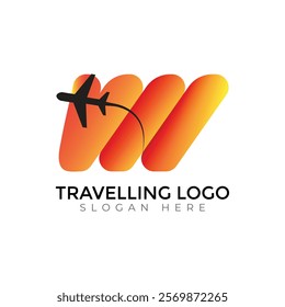 Travel  Creative vector templates abstract typography colorful W letter logo design