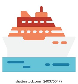 Travel cruise ship  vector object illustration