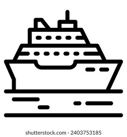 Travel cruise ship vector object illustration