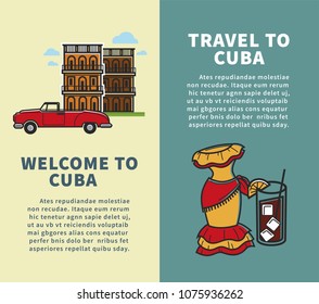 Travel to Cuba vertical booklets with sample text