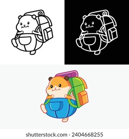 Travel Cute Hamster Mascot Logo