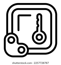 Travel cycling lock icon outline vector. Bike safety. Cycle street