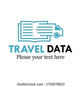 Travel data logo design template illustration. there are book and car