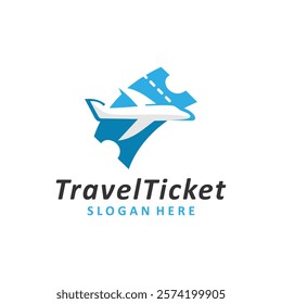 Travel Deal vector illustration logo design. Travel Agency logo, Travel Ticket and Travel Business Symbol.