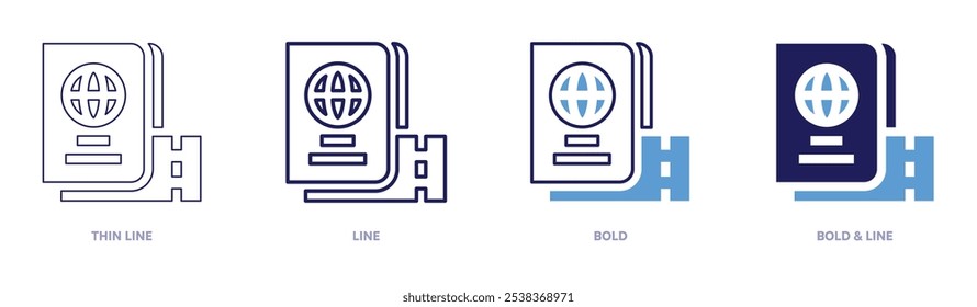 Travel deals icon in 4 different styles. Thin Line, Line, Bold, and Bold Line. Duotone style. Editable stroke.