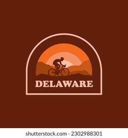 Travel Delaware vintage logo vector concept, icon, element, and template for company. Explore and adventure logo.