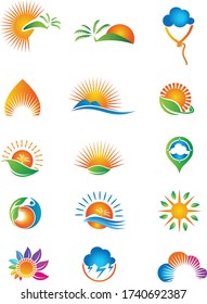 travel design logo template. logo of the sun