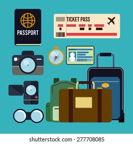 Travel design over blue background, vector illustration.