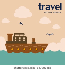 travel design over landscape background vector illustration 