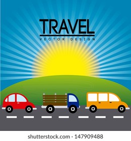 travel design over landscape background vector illustration 