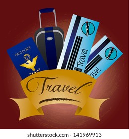 travel design over red background vector illustration