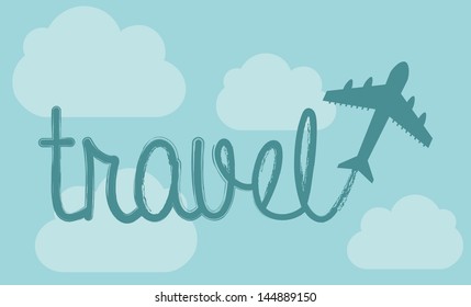 travel design over sky background vector illustration