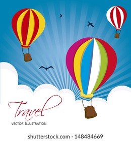 travel design over sky background vector illustration 