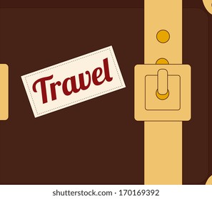 travel design over suitcase background vector illustration  