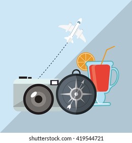 Travel design. Vacation concept. Colorful illustration