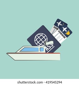 Travel design. Vacation concept. Colorful illustration