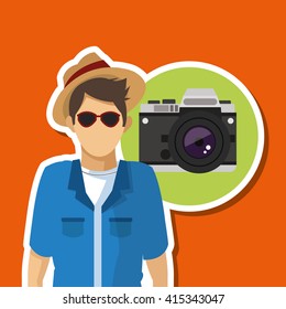 travel design, vacations and tourism concept, vector illustration