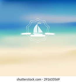 Travel design. Vector web and mobile interface template. Ocean backdrop. Corporate website design. Vector. Typography label. Editable abstract background. Blurred