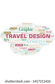 Travel Design word cloud. Wordcloud made with text only.