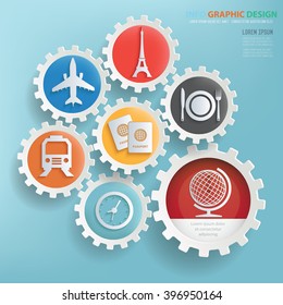 Travel design,gear info graphic on clean background,vector