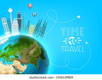 Travel destination concept. Vector illustration with the Earth - Shutterstock ID 1936139809