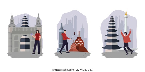 Design-Illustration des Pauschalpakets Reiseziel