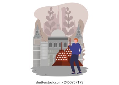 Travel Destination Flat Design Illustration