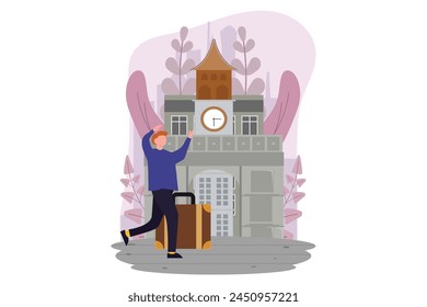Travel Destination Flat Design Illustration