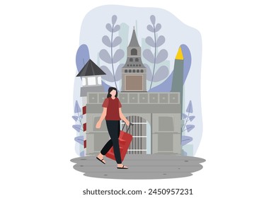 Travel Destination Flat Design Illustration
