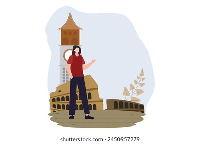 Travel Destination Flat Design Illustration