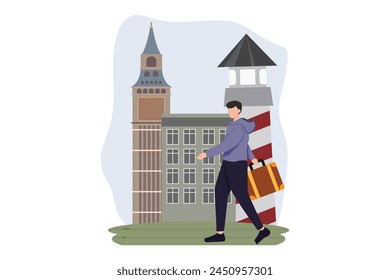 Travel Destination Flat Design Illustration