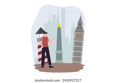 Travel Destination Flat Design Illustration