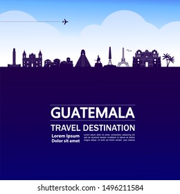 travel destination grand vector illustration.